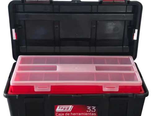 Cutie de scule din plastic Tayg, neagră – 480 × 258 × 255 mm